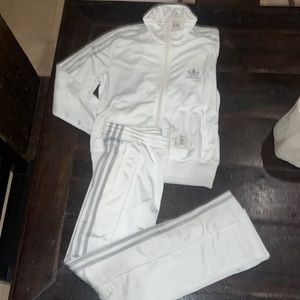 White adidas track suit